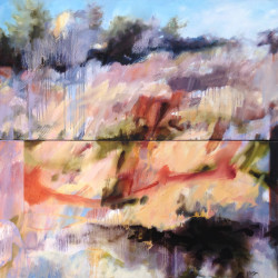 Upper Meadow Diptych Oil on Canvas 36" x 36"